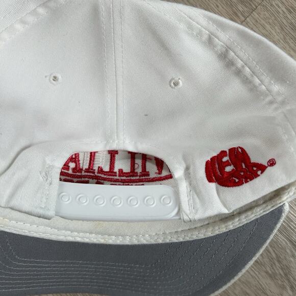 Vintage New Era Williams‎ Bulldog Snapback Hat White Split Bar Line Cap - Picture 2 of 8